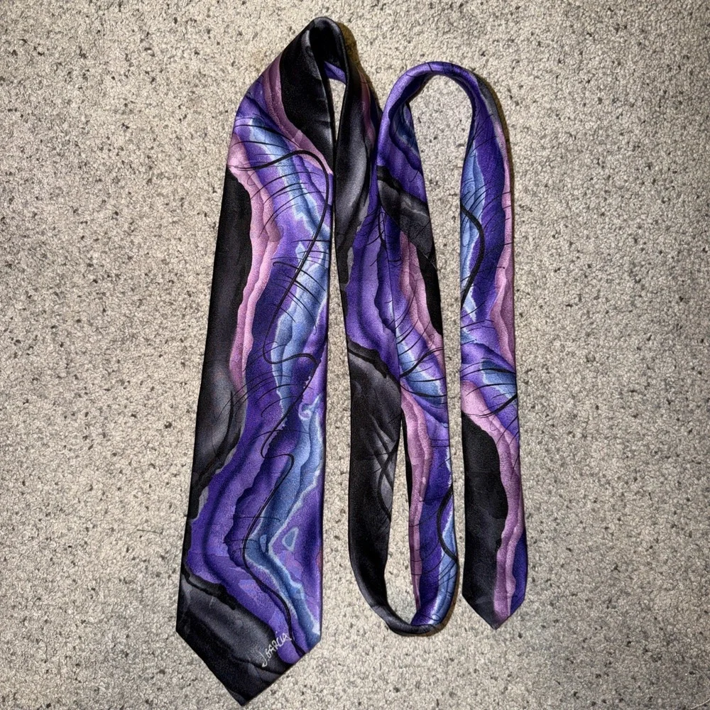 J Garcia 100% Silk Tie Liquid Torso Watercolor Collection Artist Proof 9 Blue